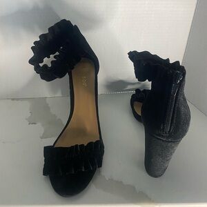 Bamboo Black velvet 4” heel